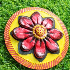 Radiant Bloom Handmade Lippan Art Floral Wall Decor (Size 4 Inch)