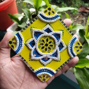 Sunny Lotus Mini Lippan Art Mini (Size 4 Inch)